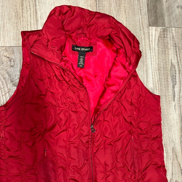 Lane Bryant red down feathers puffer vest blazer winter wear 18/20 - Picture 3 of 4